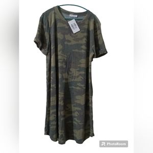 "First Love Camo Tee Shirt Dress - Size Large (New with Tags)"